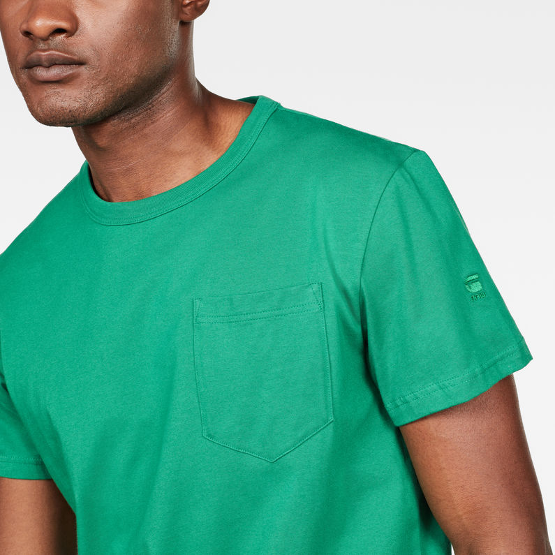 G-Star RAW® Straight Round Pocket T-Shirt Green detail shot