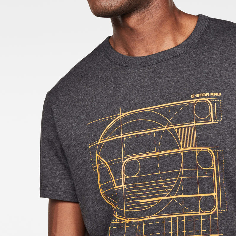 G-STAR® Pixel Outline Logo T-Shirt Schwarz