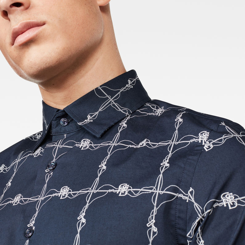 G-Star RAW® Camisa Core Super Slim Azul intermedio detail shot