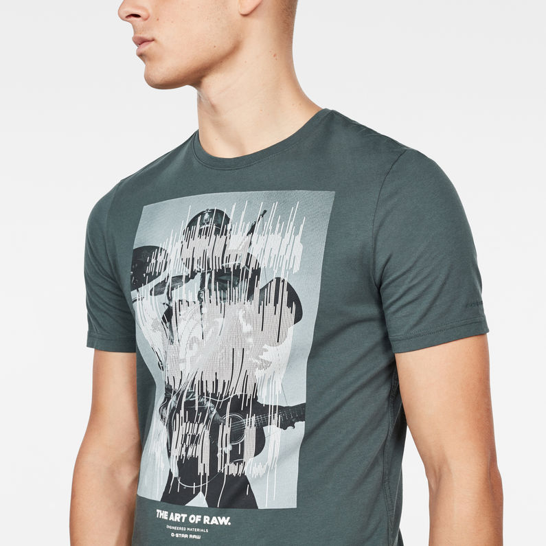 G-Star RAW® Camiseta Graphic 1 Slim Verde detail shot