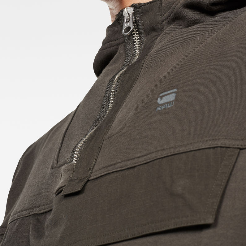 G-Star RAW® Anorak Half Zip Sweater Grey detail shot
