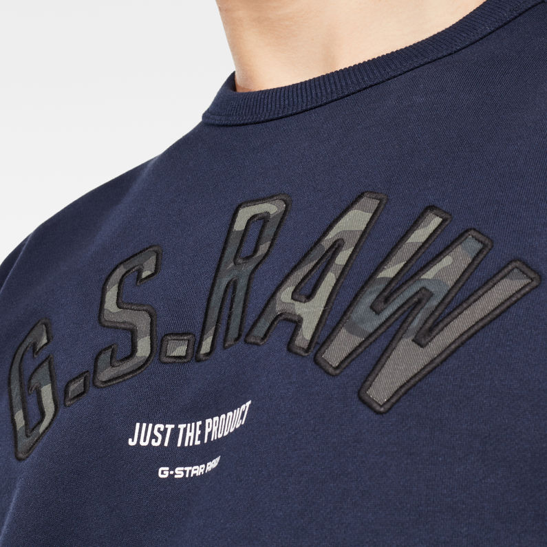 G-Star RAW® Sweat Graphic 12 Slim Bleu foncé detail shot