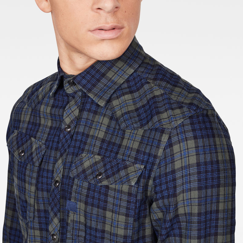 G-STAR® 3301 Slim Overhemd Donkerblauw detail shot