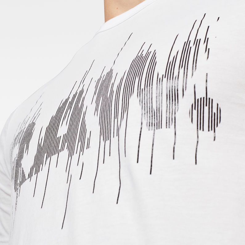 G-Star RAW® T-shirt Graphic 23 Slim Blanc detail shot