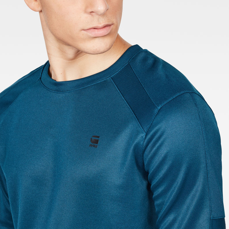 G-STAR® Motac Slim Pullover Mittelblau detail shot