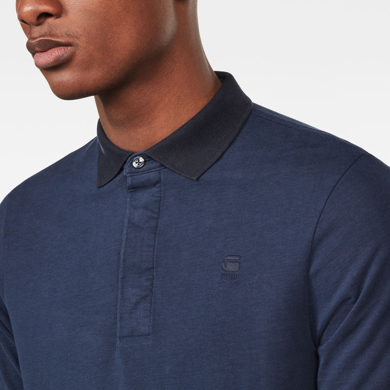 G-Star RAW® Polo Volute Slim Bleu foncé detail shot buckle
