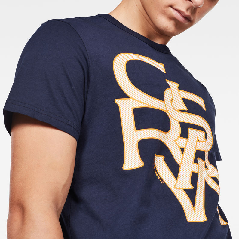 G-Star RAW® T-shirt Graphic 24 Straight Bleu foncé detail shot