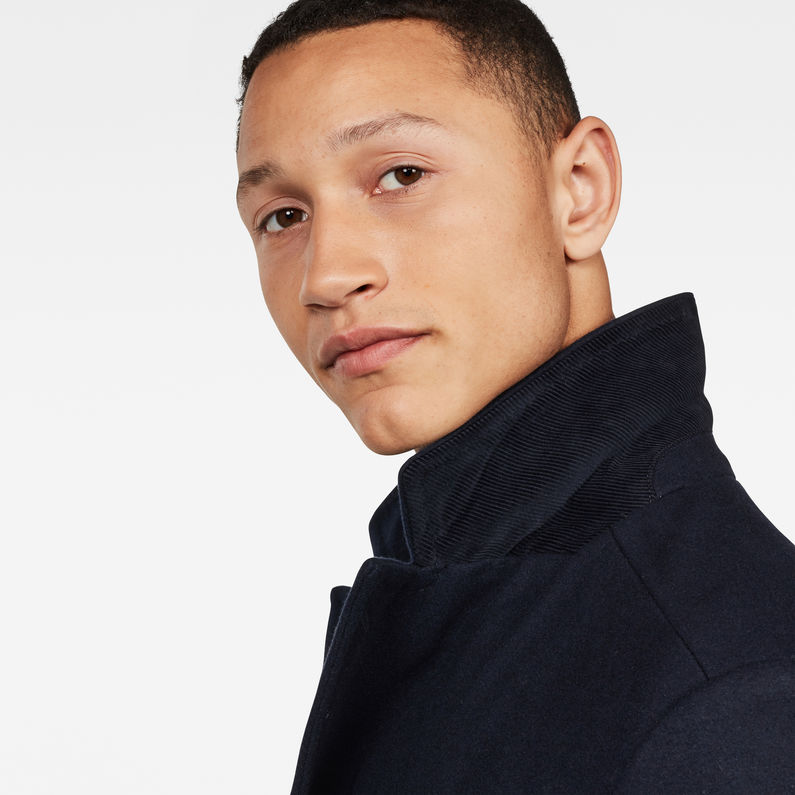G-Star RAW® Paletot Double Breasted Bleu foncé detail shot