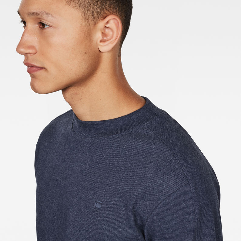 G-Star RAW® Korpaz Mock Pullover Dunkelblau detail shot