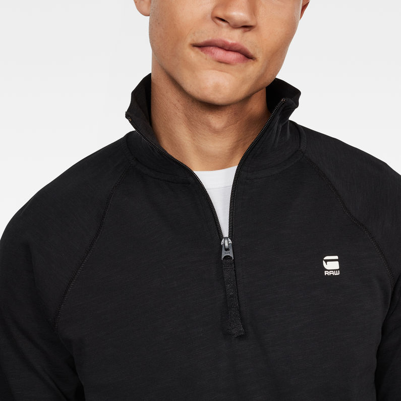 G-Star RAW® T-shirt Jirgi Half Zip Noir detail shot