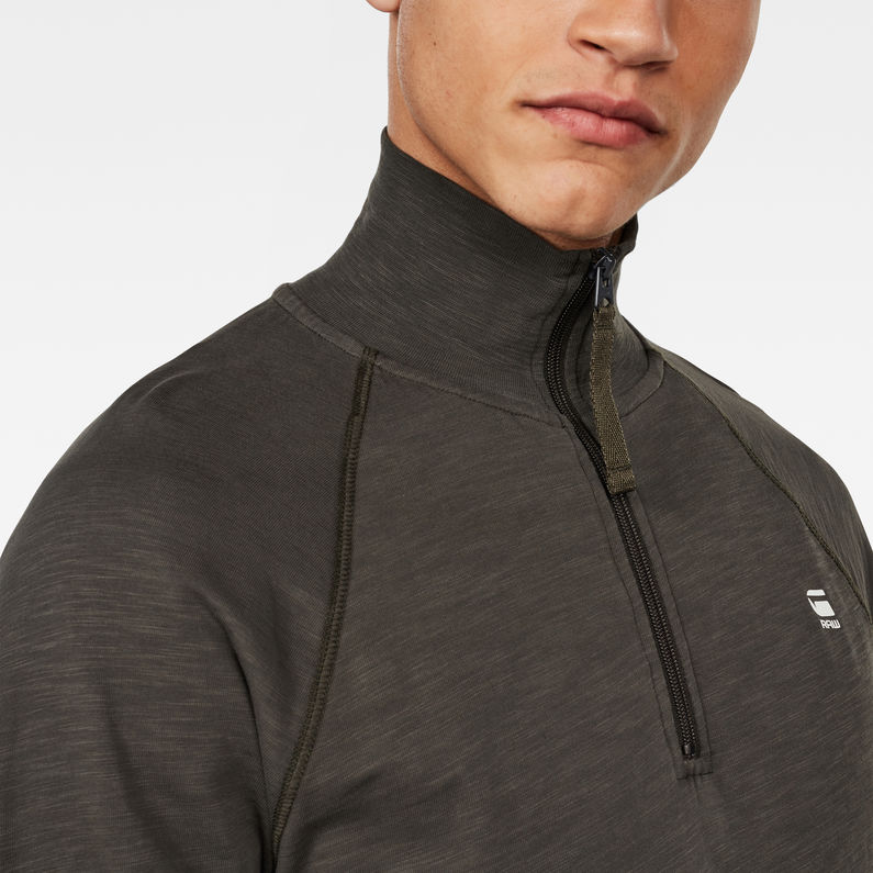 G-Star RAW® Jirgi T-Shirt Met Korte Rits Grijs detail shot