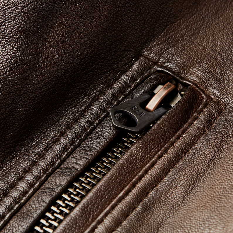 G-STAR® Cazadora bomber Bollard Leather Marrón fabric shot