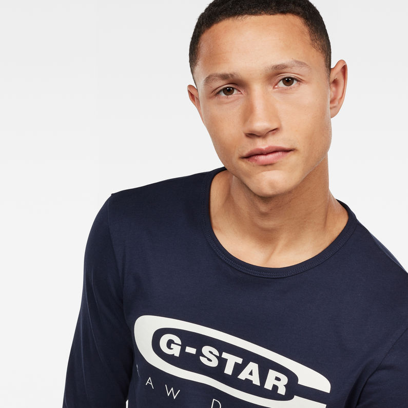 G-Star RAW® T-Shirt Graphic 4 Slim Bleu foncé detail shot