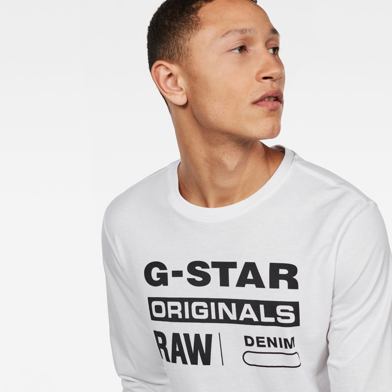 G-Star RAW® T-Shirt Graphic 8 Slim Blanc detail shot