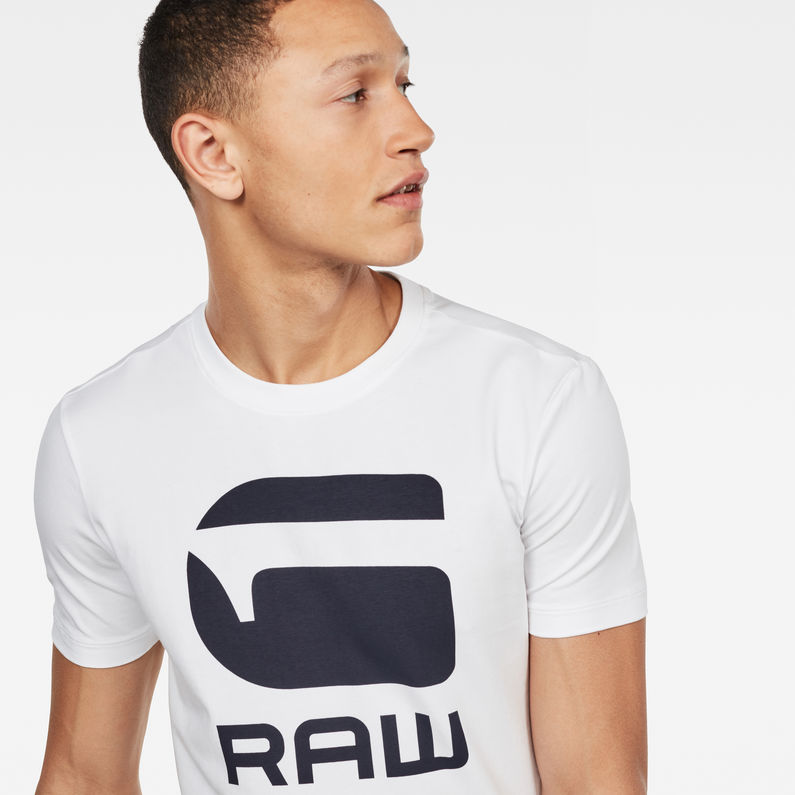 G-Star RAW® Slim G Logo T-Shirt Blanc detail shot