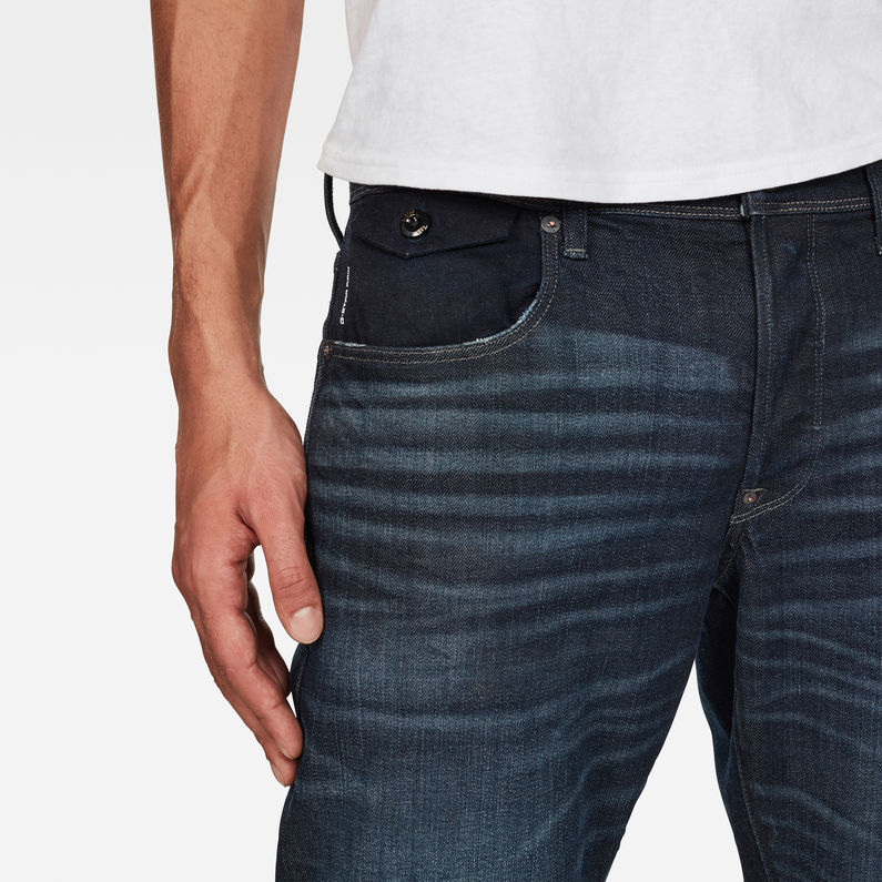 G-STAR® Kilcot Straight Tapered Jeans Dunkelblau detail shot