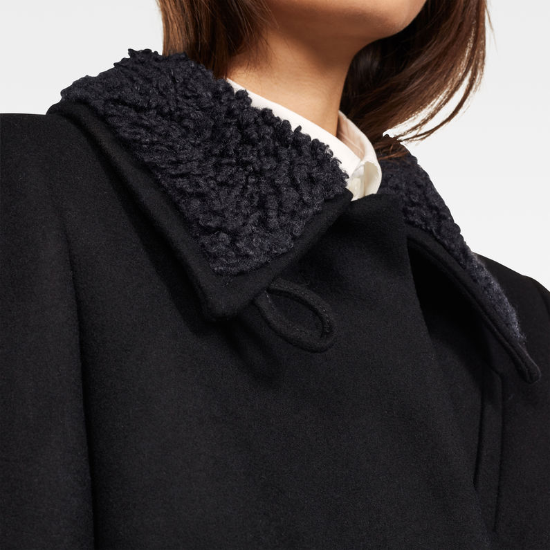 G-Star RAW® Abrigo Empral Slim CB Paletot Negro detail shot