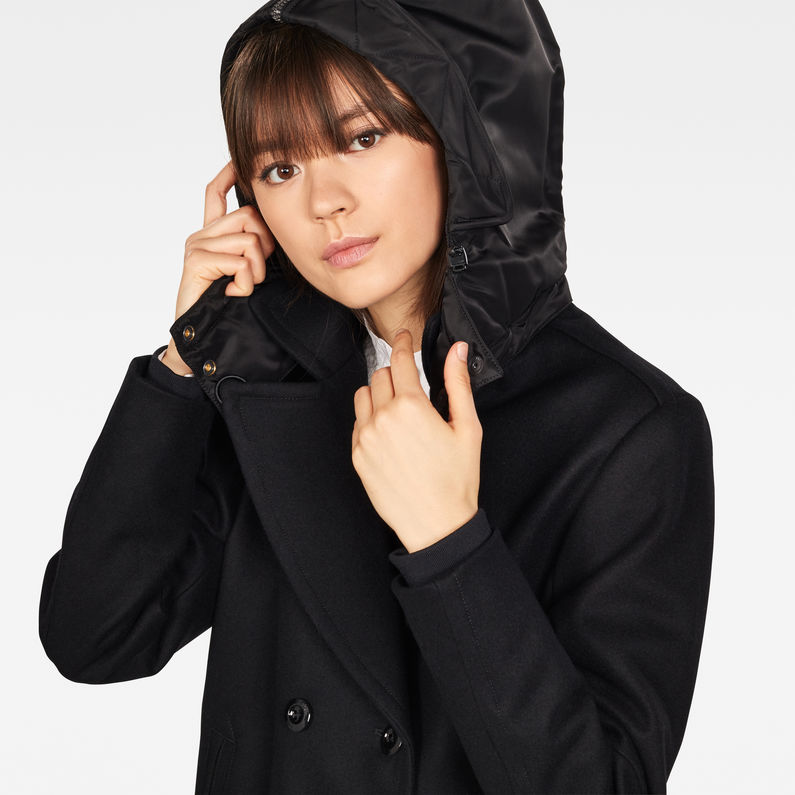 G-STAR® Hybrid Peacoat Jas Zwart detail shot