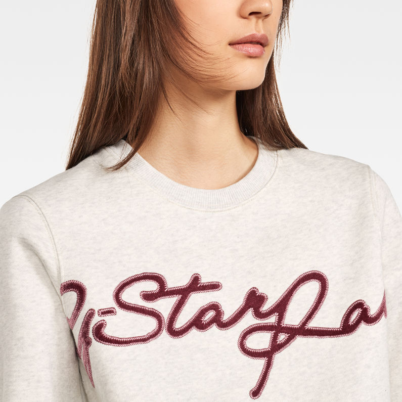 G-Star RAW® Graphic 4 Boyfriend Sweater White detail shot