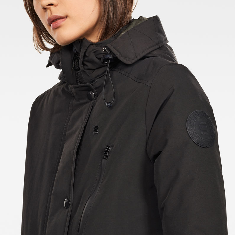 G-STAR® New Duty Padded Fishtail Parka Black detail shot