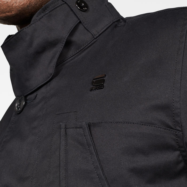 G-Star RAW® Scutar Utility Trenchcoat Noir detail shot