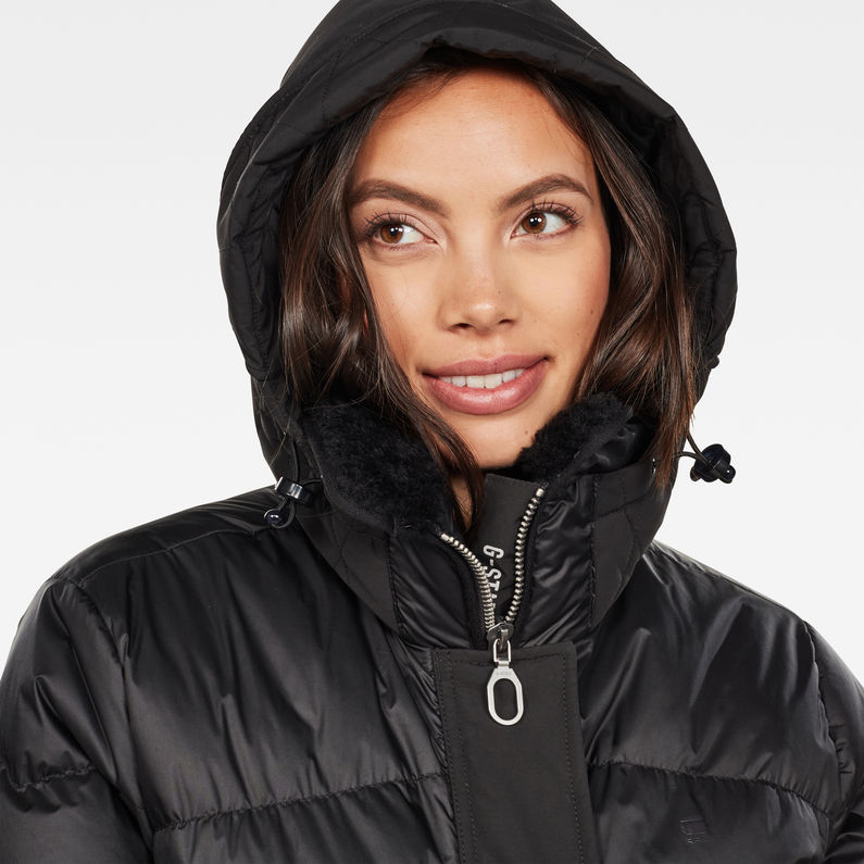 G-Star RAW® Parka Whistler Down Long Negro detail shot