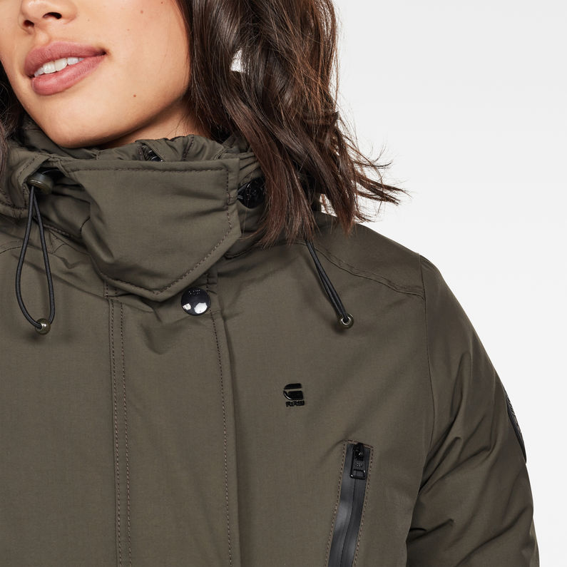 G-STAR® New Duty Padded Fishtail Parka Grey detail shot