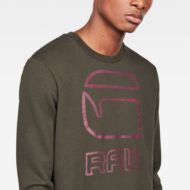 G-STAR® Graphic G-raw Sweater Grey detail shot