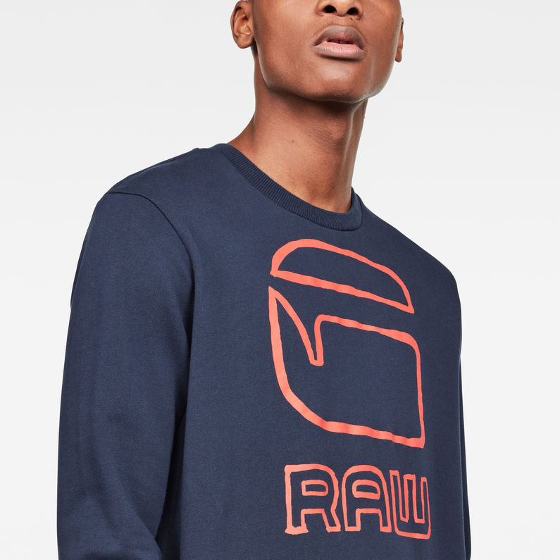 G-Star RAW® Graphic G-raw Sweater Dark blue detail shot