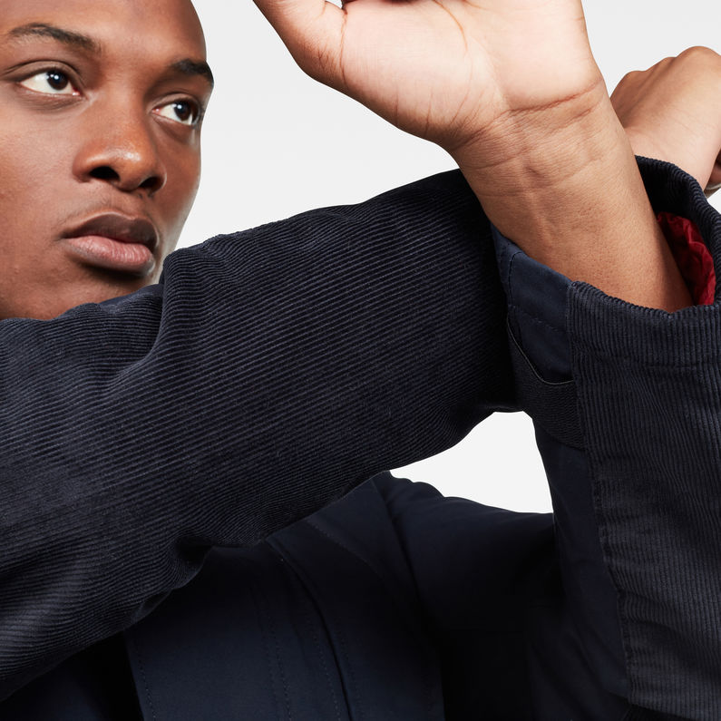 G-STAR® Scutar Utility Padded Trench Jacke Dunkelblau detail shot