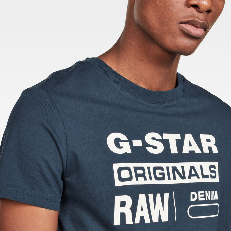 G-Star RAW® T-shirt Graphic 8 Bleu moyen detail shot