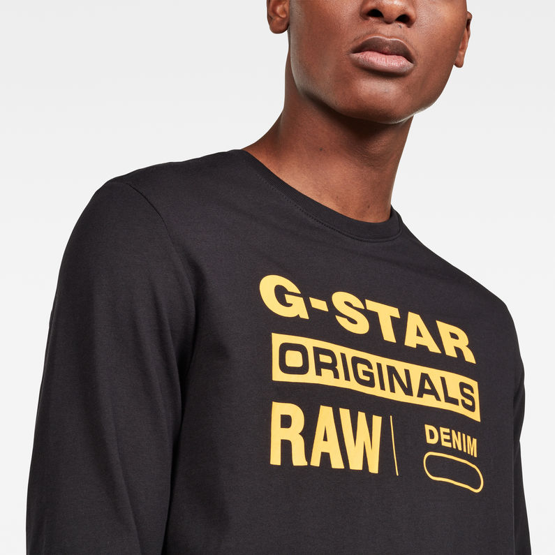 G-Star RAW® T-Shirt Graphic 8 Slim Noir detail shot
