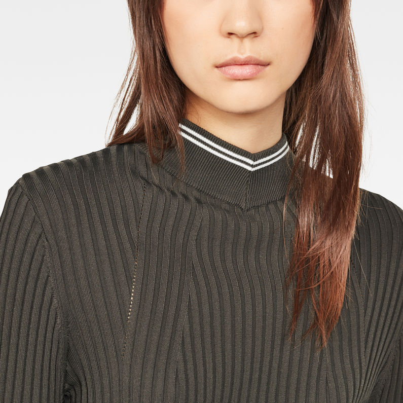 G-STAR® Lynn Mock Turtleneck Knitted Sweater グレー detail shot