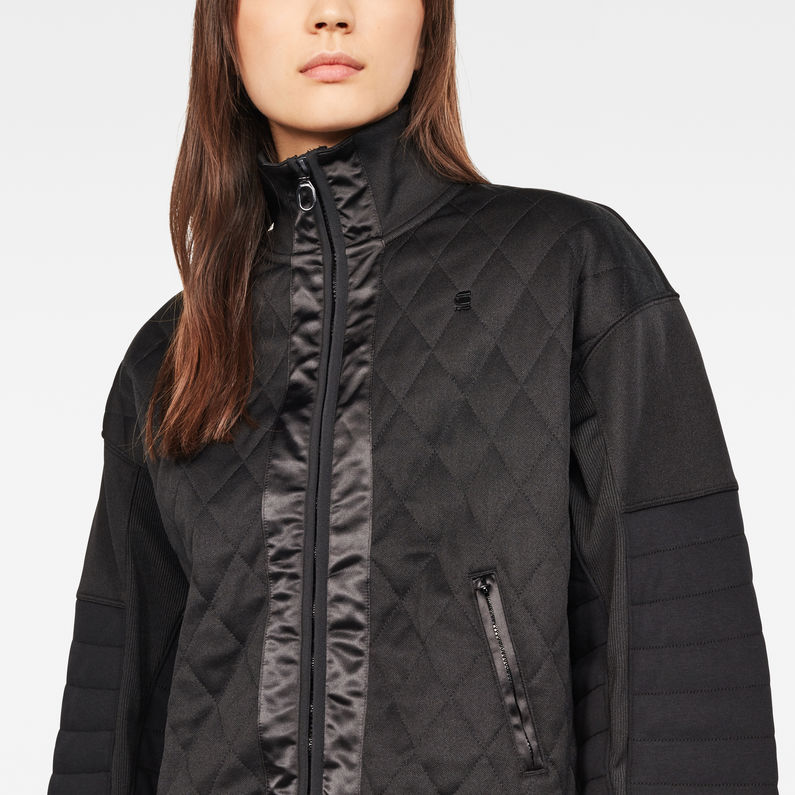 G-Star RAW® Beetle Quilted Zip Sweat Jacket Black detail shot
