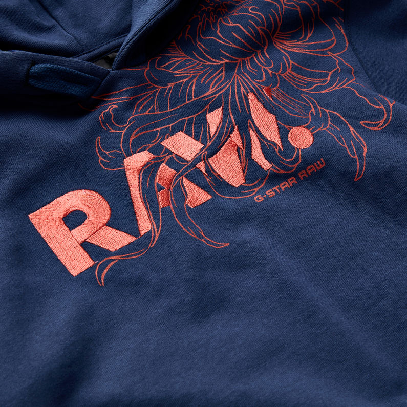 G-Star RAW® Hooded Sweater Dark blue detail shot