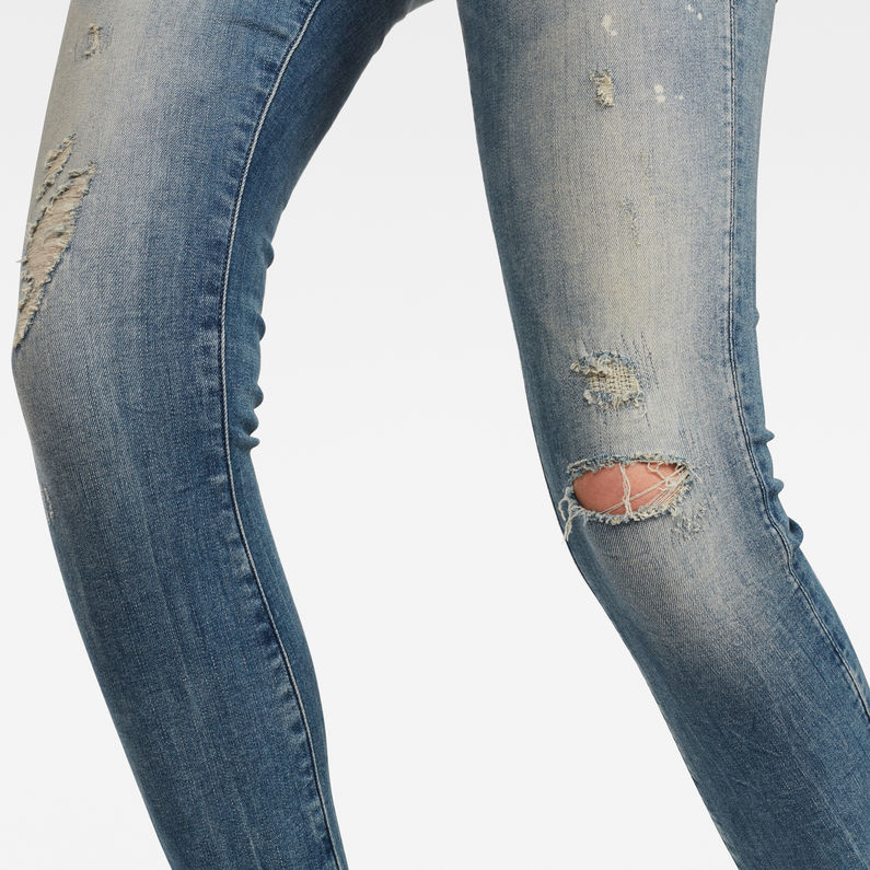 G-Star RAW® Jean 3301 Mid Skinny Repair Ankle Bleu moyen detail shot