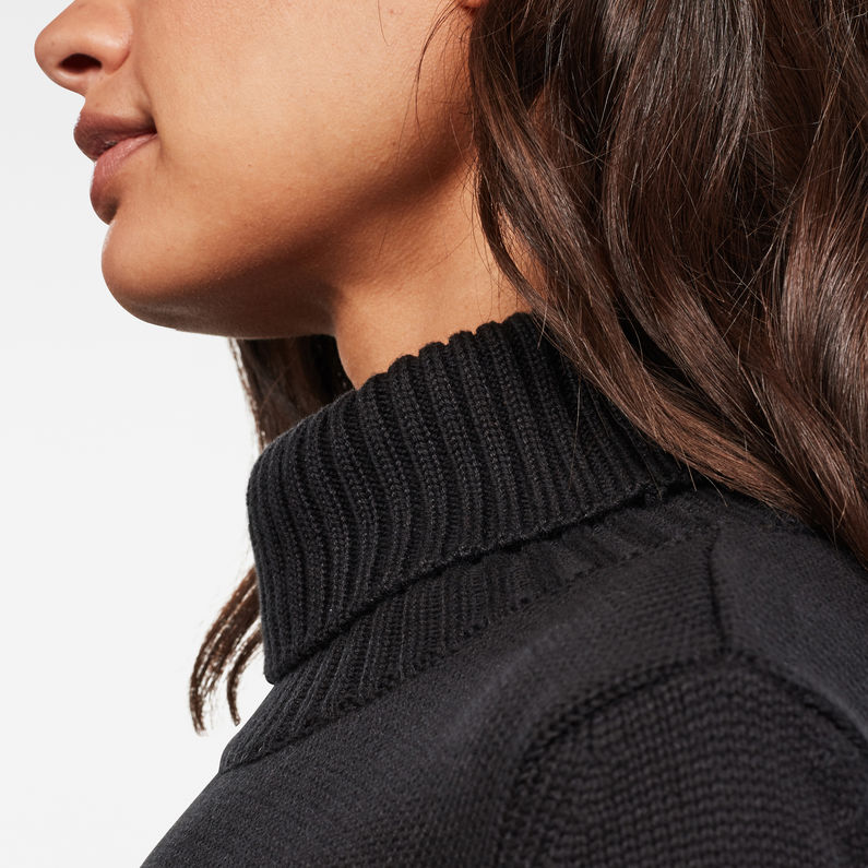 G-Star RAW® Leyla Turtleneck Sweater Black detail shot