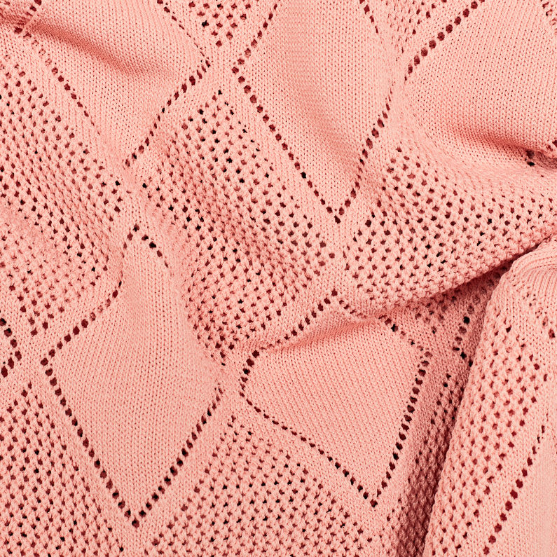 G-STAR® Pointelle Turtleneck Knitted Sweater Pink fabric shot