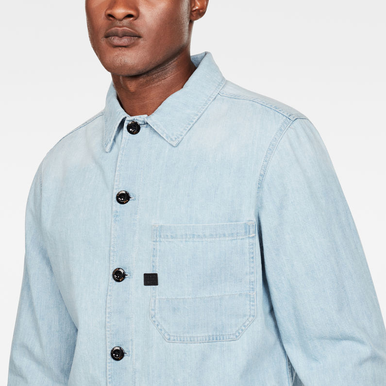 G-Star RAW® Blake Overshirt Lichtblauw detail shot