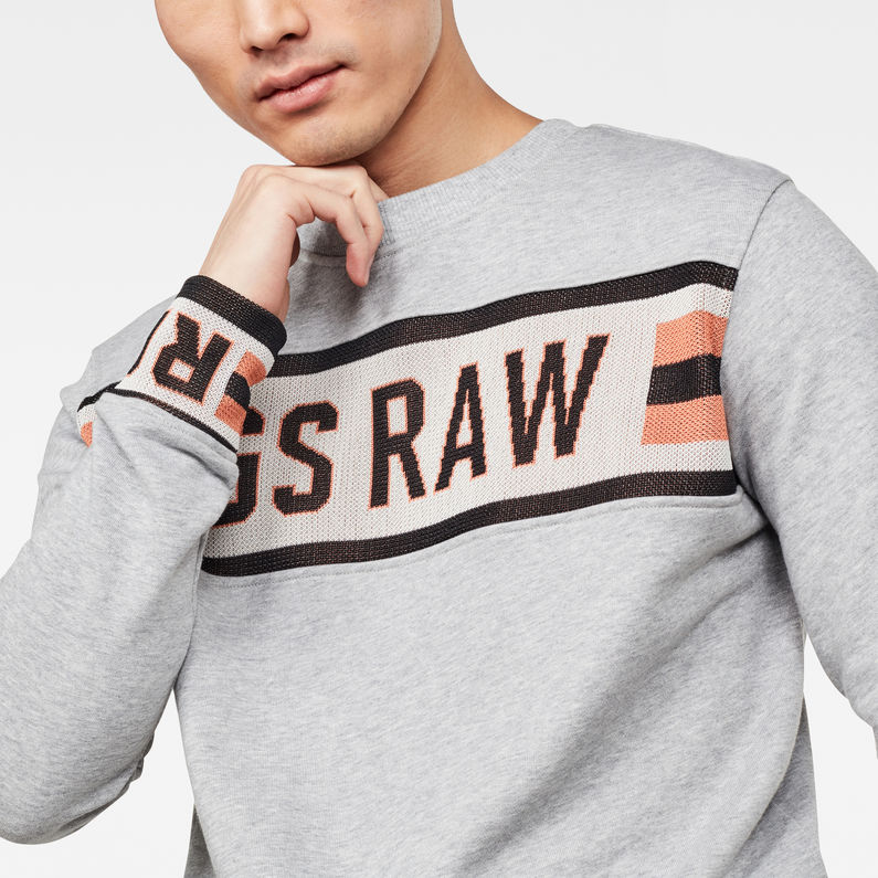 Gsraw Jacquard Sweater | Grey Heather 
