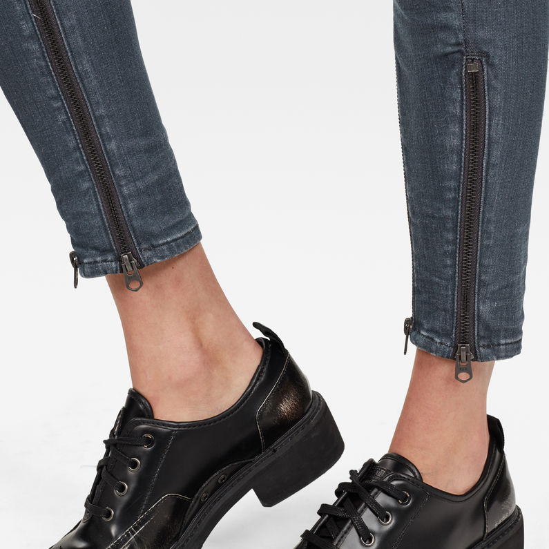 G-Star RAW® Jean Lynn 2-Zip Mid Skinny Ankle Noir