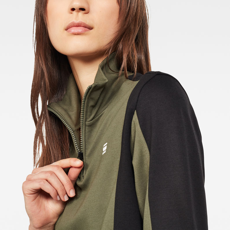 G-Star RAW® Nostelle Fyx Biker Half Zip Sweater Black detail shot