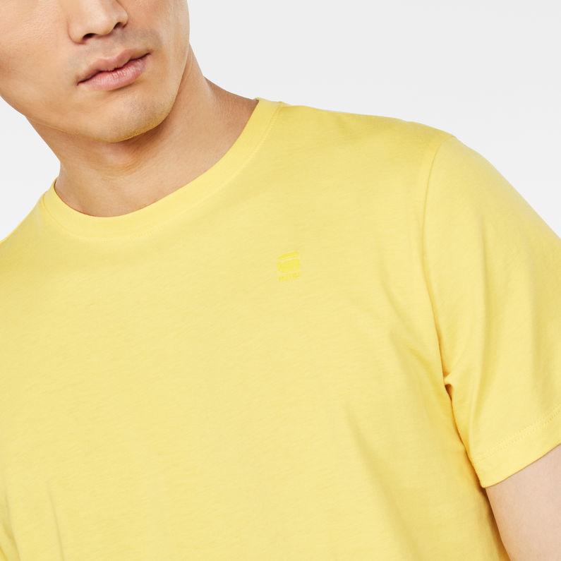 G-Star RAW® T-shirt Base-S Jaune detail shot