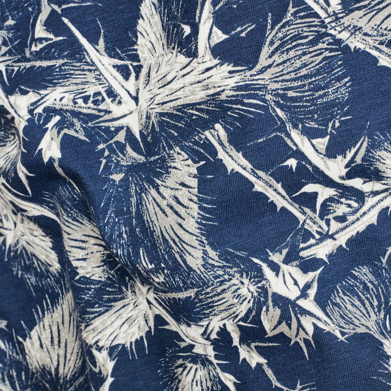 G-Star RAW® T-shirt Thistle Allover Pocket Bleu foncé fabric shot
