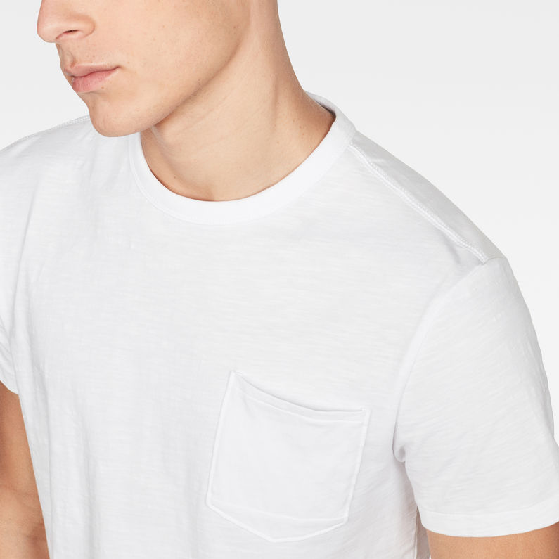 G-Star RAW® T-shirt Contrast Pocket Blanc detail shot