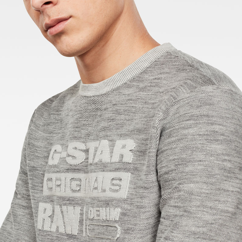 G-Star RAW® Premium Core Knitted Sweater Grey detail shot