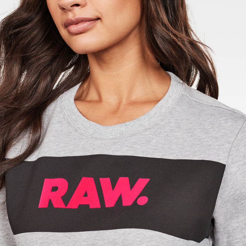 G-Star RAW® Sweat Xzula Panel Raw GR Gris detail shot