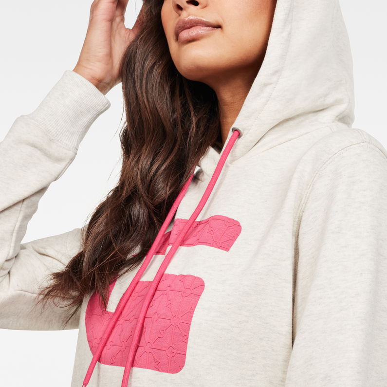 G-STAR® Boyfriend Diamond Line Graphic Hooded Pullover Weiß detail shot