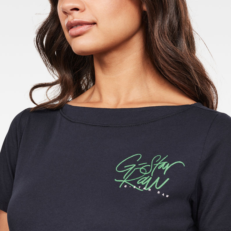 G-Star RAW® Mysid Optic Slim GR Calli Top Dunkelblau detail shot
