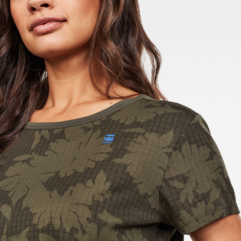 G-Star RAW® Allover Flower Print Top Green detail shot